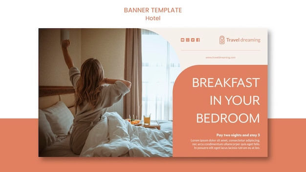 Gratis PSD hotel banner skabelonstil