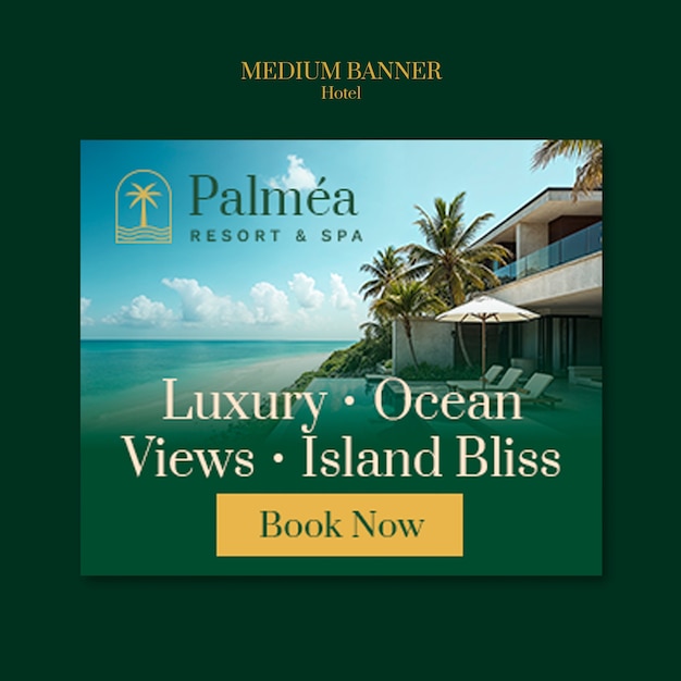 Gratis PSD hotel medium banner skabelon design