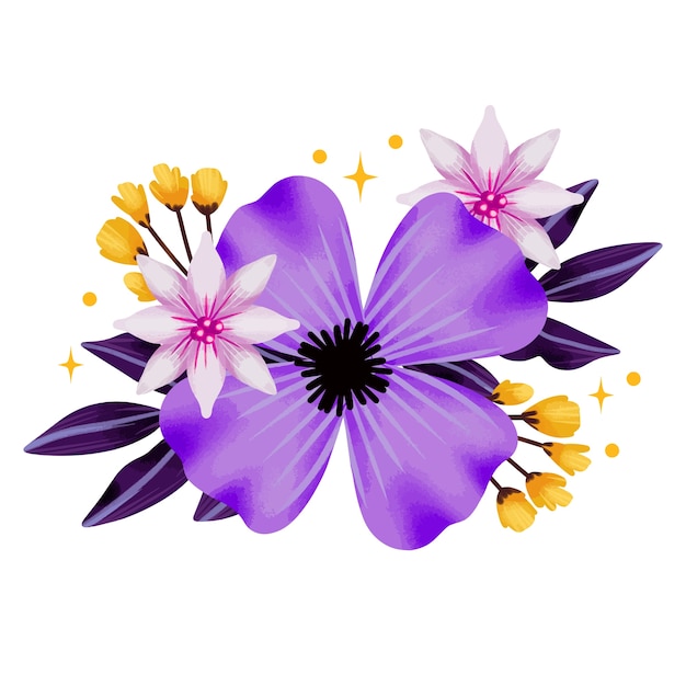 Gratis PSD illustrasjon av akvarellblomster