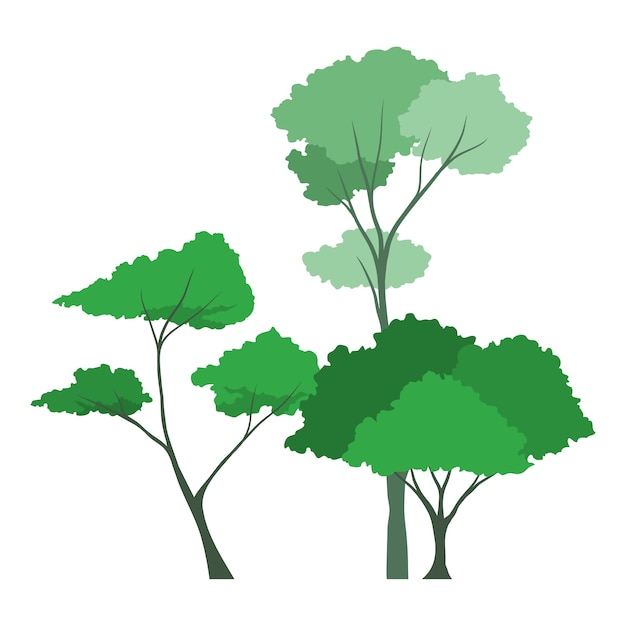 Gratis PSD illustrasjon av grønn skog
