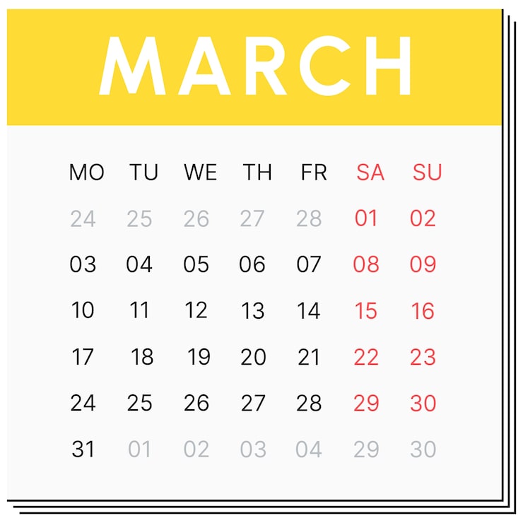 Gratis PSD illustrasjon av månedskalender for 2025