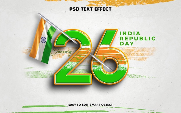 Gratis PSD indisk republikdag redigerbar teksteffekt