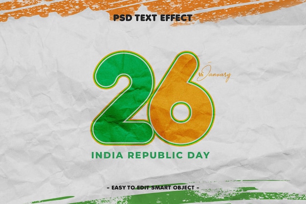 Gratis PSD indisk republikdag redigerbar teksteffekt