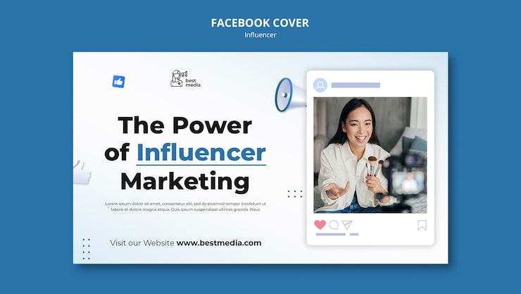 Gratis PSD influencer arbejde facebook cover skabelon