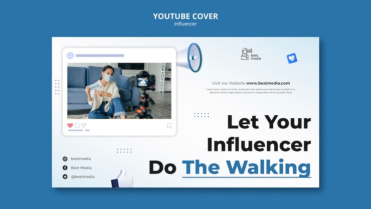 Gratis PSD influencer arbejde youtube cover