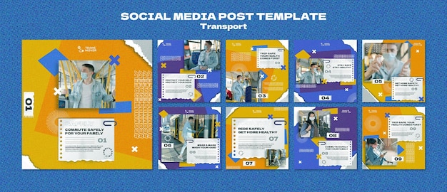 Gratis PSD insta sosiale medier post transport maldesign