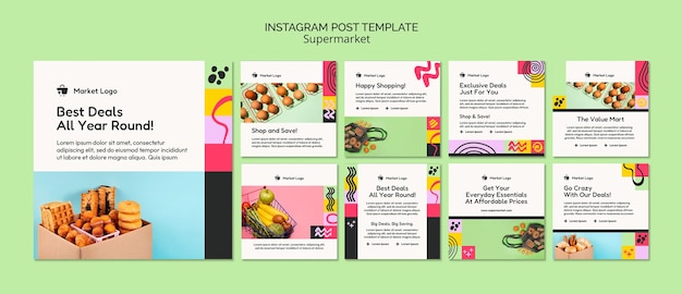 Gratis PSD instagram-opslag til supermarkeder