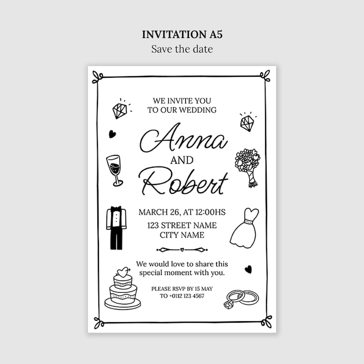 Gratis PSD invitasjonsmaldesign for save the date