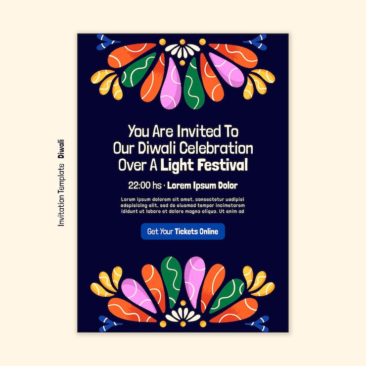 Gratis PSD invitationsskabelon til lysfest