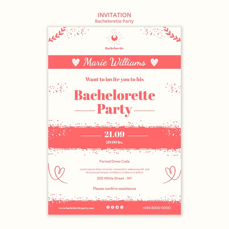 Gratis PSD invitationsskabelon til polterabend