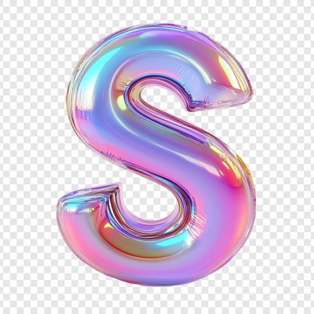 Gratis PSD iridescent ballong bokstaven s designelement