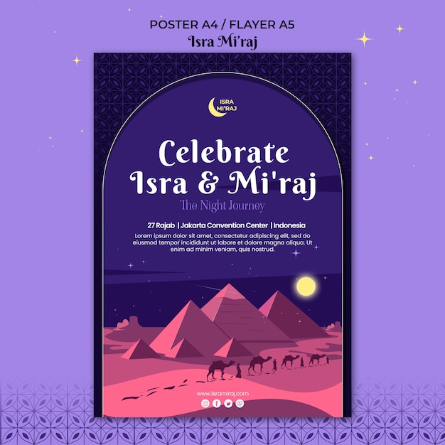 Gratis PSD isra miraj plakatmal