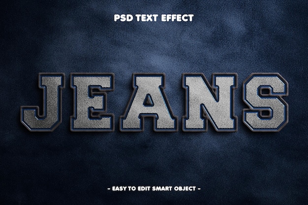 Gratis PSD jeans editable text effect