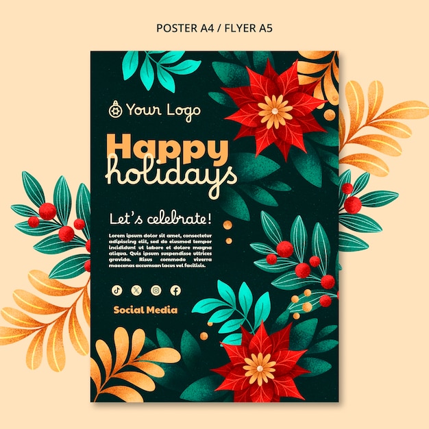 Gratis PSD juletemaldesign
