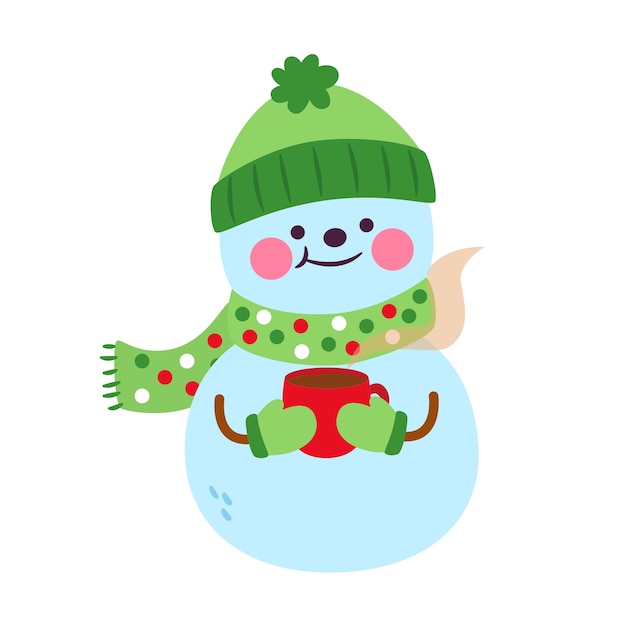 Gratis PSD julillustration med snögubbe