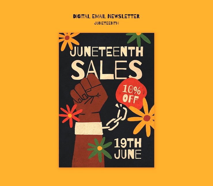 Gratis PSD juneteenth mall design