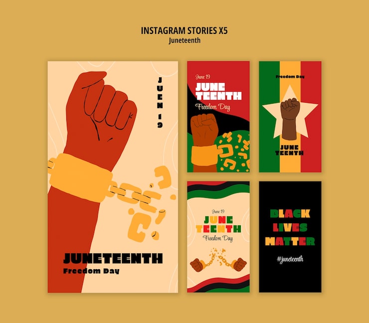 Gratis PSD juneteenth mall design