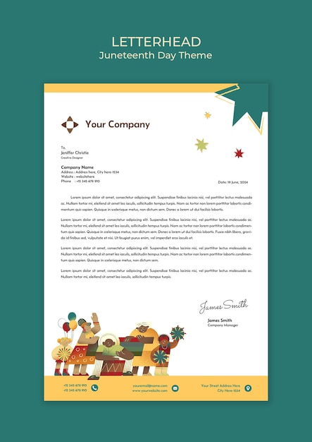 Gratis PSD juneteenth skabelondesign