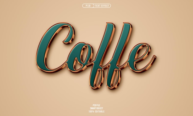 Gratis PSD kaffe 3d redigerbar teksteffekt