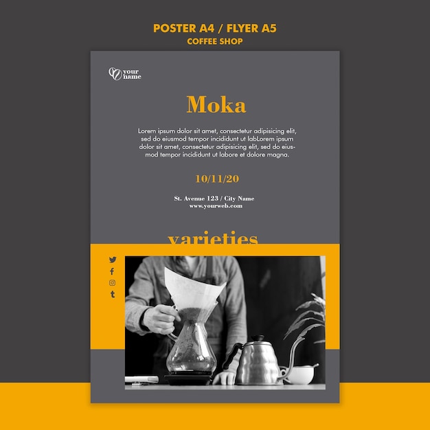 Gratis PSD kaffebar-postermal