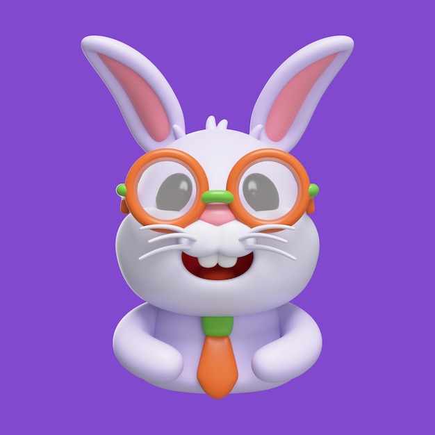 Gratis PSD kanin emoji-ikon 3d-rendera