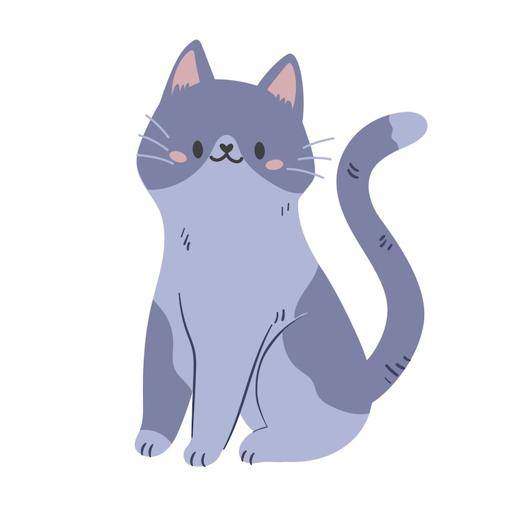 Gratis PSD kawaii kattillustration