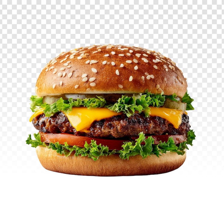 Gratis PSD klassisk cheeseburger med sesamfrøbolle