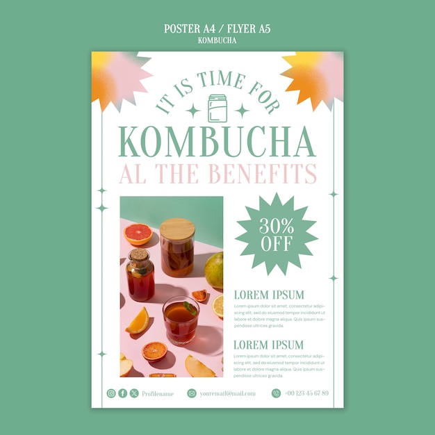 Gratis PSD kombucha maldesign