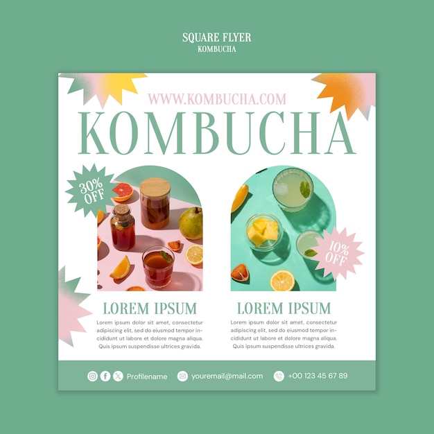 Gratis PSD kombucha maldesign