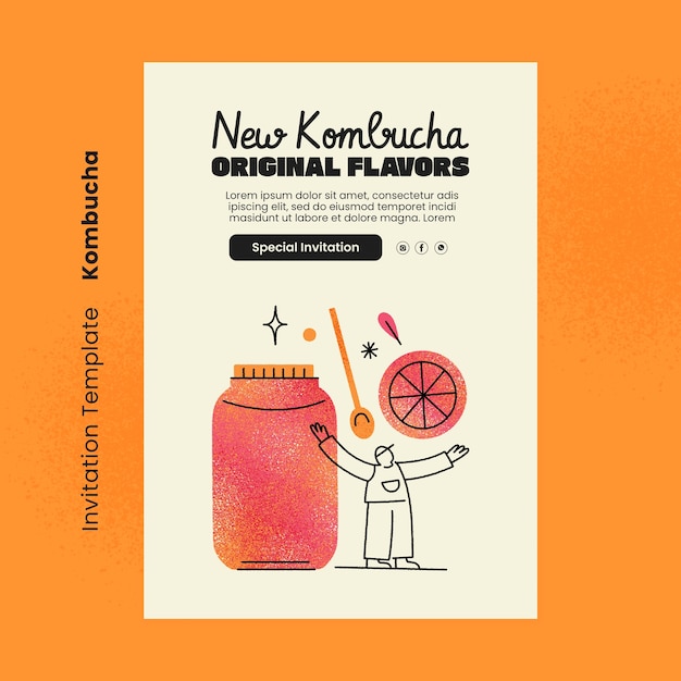 Gratis PSD kombucha maldesign