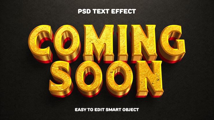 Gratis PSD kommer snart guldteksteffekt til annonceringer