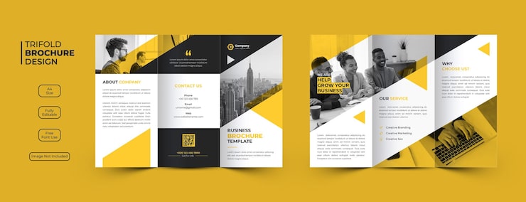 Gratis PSD kreativ skabelon til tredelt virksomhedsbrochure