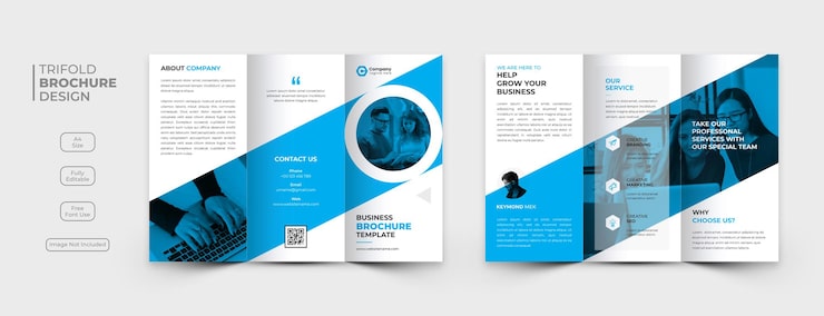 Gratis PSD kreativ skabelon til tredelt virksomhedsbrochure