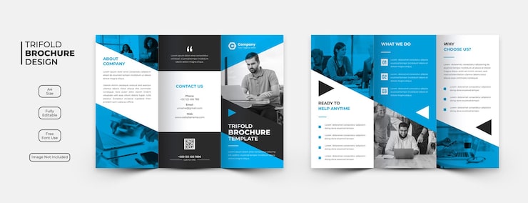 Gratis PSD kreativ skabelon til tredelt virksomhedsbrochure