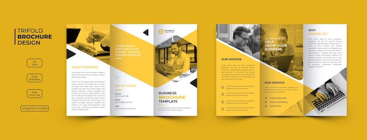 Gratis PSD kreativ skabelon til tredelt virksomhedsbrochure