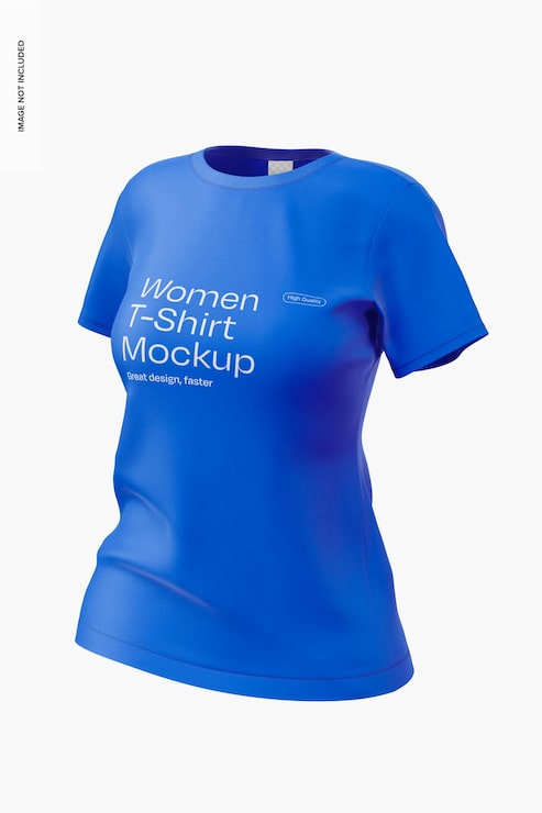 Gratis PSD kvinde t-shirt mockup svævende