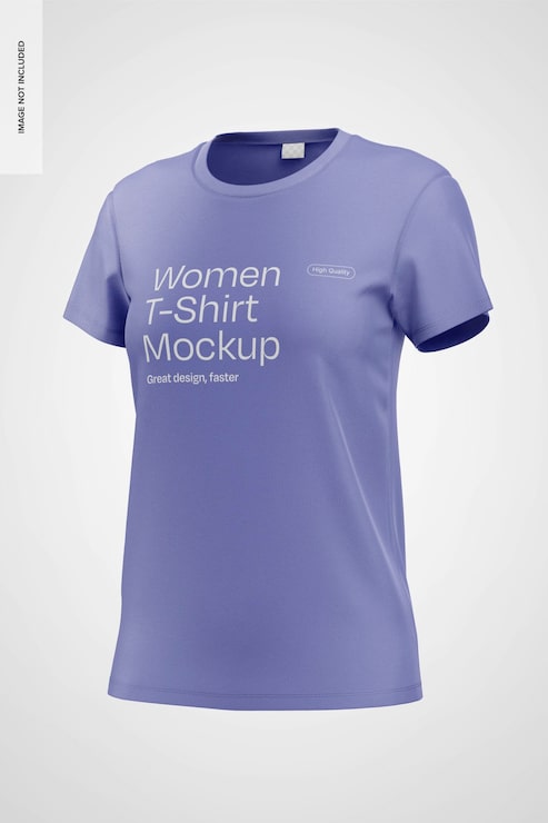 Gratis PSD kvinder t shirt mockup front view