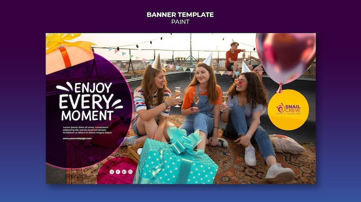 Gratis PSD lad os feste banner skabelon