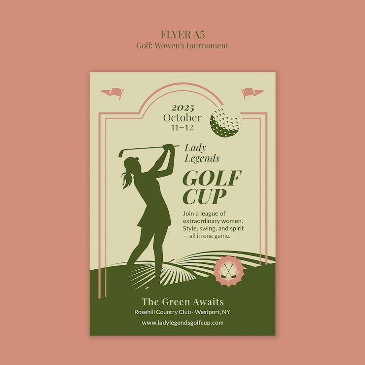 Gratis PSD lady legends golf cup flyer