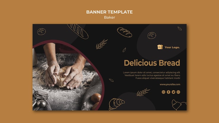 Gratis PSD lækker brød banner skabelon