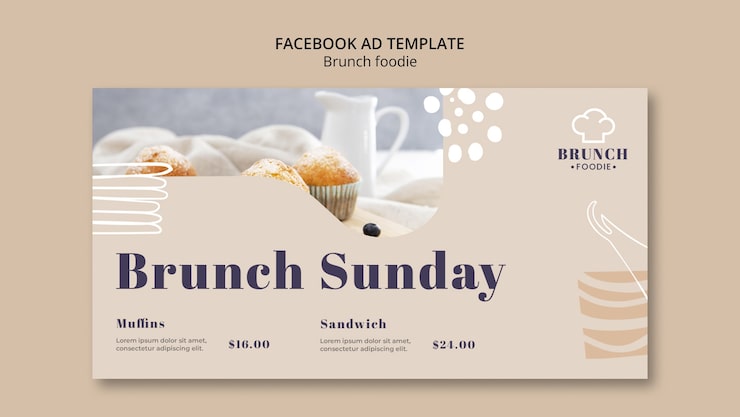 Gratis PSD lækker brunch facebook skabelon