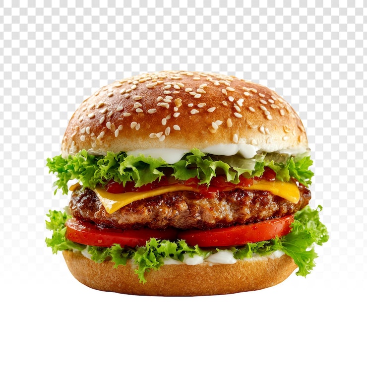 Gratis PSD lækker klassisk cheeseburger med sesambolle