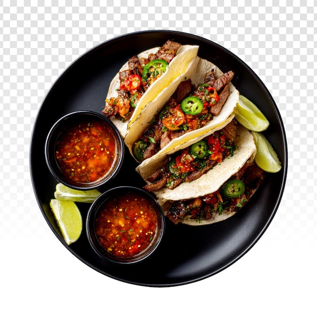 Gratis PSD lækre bøftacos med salsa og lime.