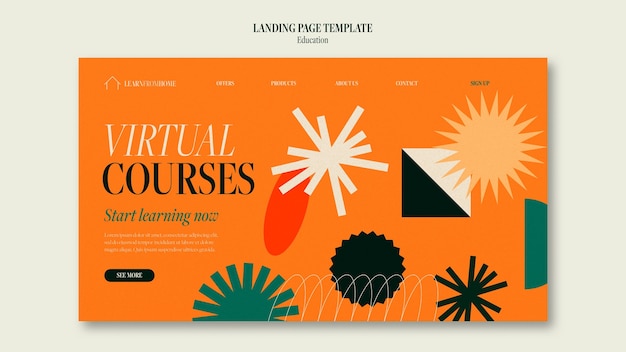 Gratis PSD landing page-mal for online utdanning