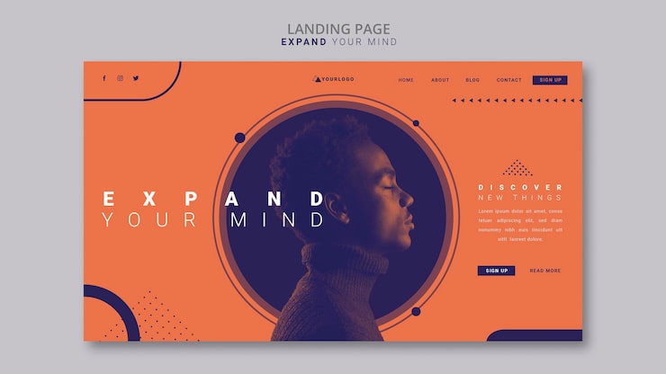 Gratis PSD landing page skabelon: udvid din horisont