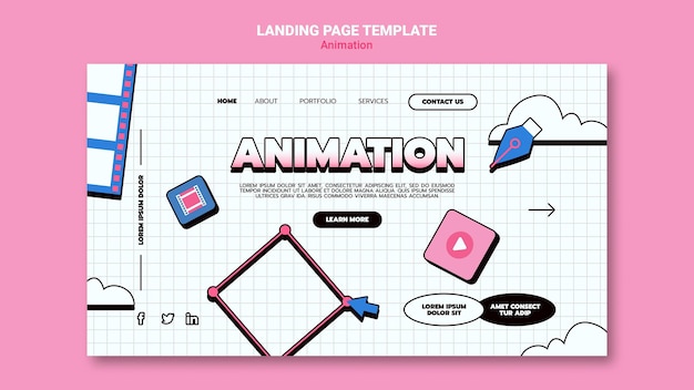 Gratis PSD landing side-mal for dataanimasjon