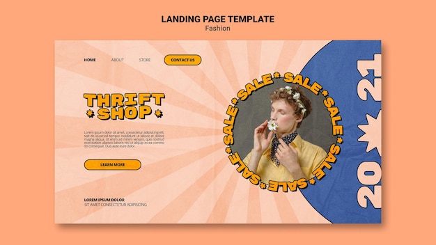 Gratis PSD landing side mal for motesalg i bruktbutikk