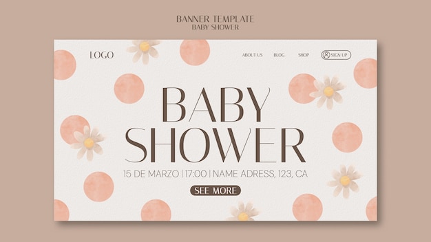 Gratis PSD landingsside for babyshower-feiring