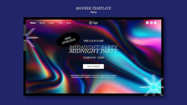 Gratis PSD landingsside for festunderholdning