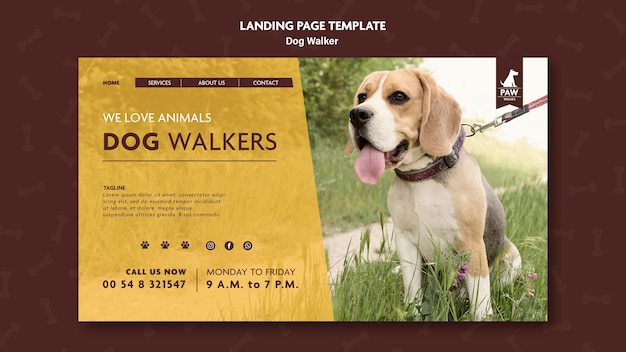 Gratis PSD landingsside for hundelufter